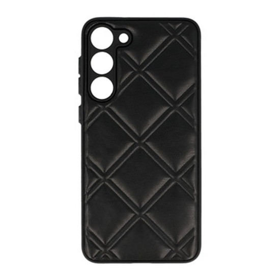 Capa Silicone Samsung Galaxy S23 Plus Preto Leather Almofadada Com Protetor De Câmera D3