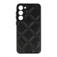 Funda De Silicona Samsung Galaxy S23 Plus Negra Leather Acolchada Con Protector De Cámara D3