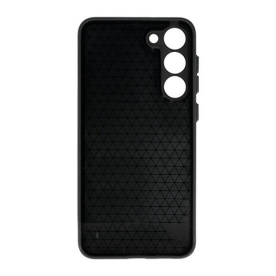 Samsung Galaxy S23 Plus Black Leather Cushioned Silicone Case With Camera Protector D3