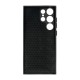 Funda De Silicona Samsung Galaxy S23 Ultra Negra Leather Acolchada Con Protector De Cámara D3