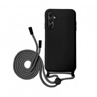 Capa Silicone Samsung Galaxy A15 Preto Com Corda