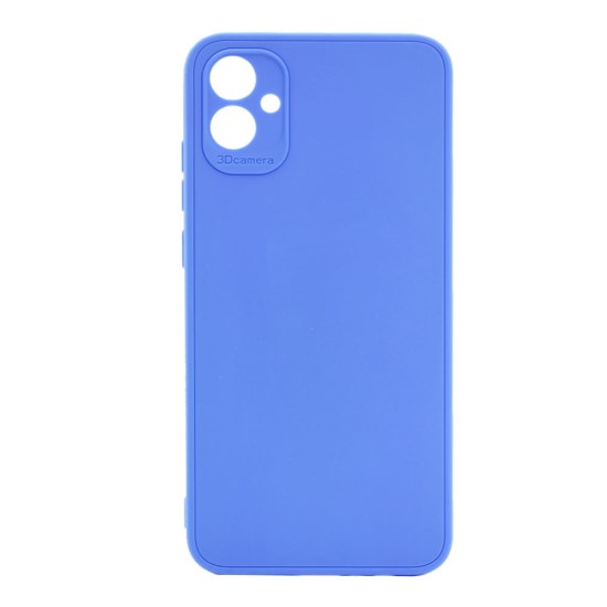 Capa Silicone Gel Samsung Galaxy A04e Azul Com Protetor De Câmera 3d