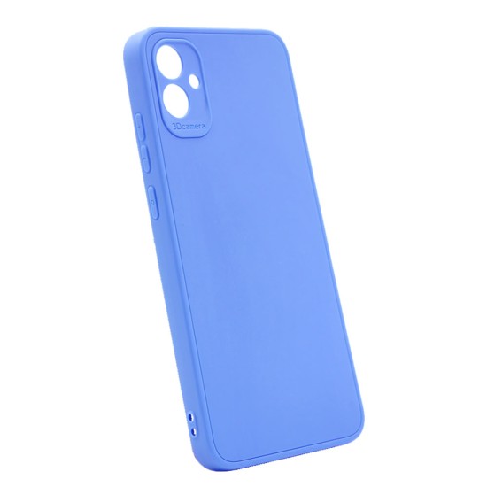 Capa Silicone Gel Samsung Galaxy A04e Azul Com Protetor De Câmera 3d