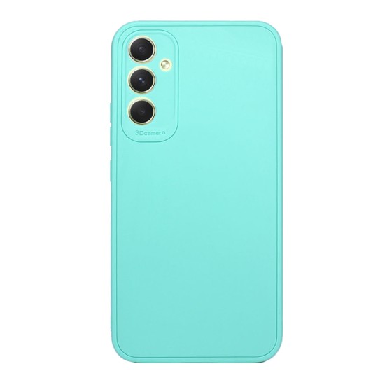 Funda De Silicona Samsung Galaxy A34 Verde Turquesa Con Protector De Cámara 3D