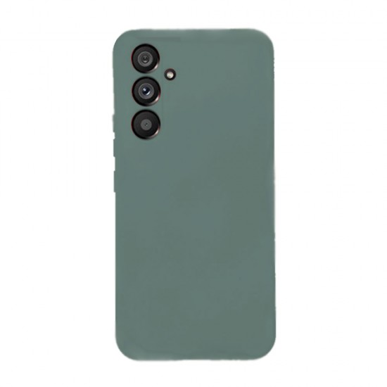 Funda De Silicona Samsung Galaxy S24 Verde Oscuro Con Protector De Cámara