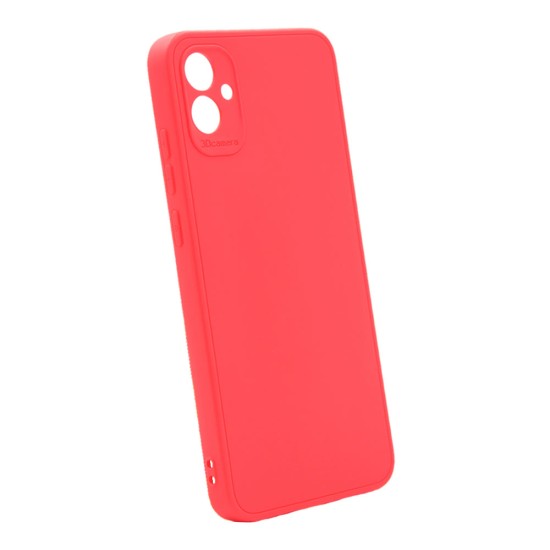 Capa Silicone Gel Samsung Galaxy A04e Vermelho Com Protetor De Câmera 3d