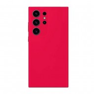 Samsung Galaxy S24 Ultra Red Silicone Case With Camera Protector