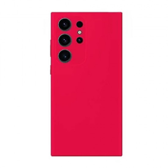 Samsung Galaxy S24 Ultra Red Silicone Case With Camera Protector