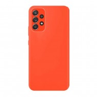 Funda De Silicona Samsung Galaxy A53 5G Naranja Con Protector De Cámara