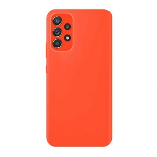 Funda De Silicona Samsung Galaxy A53 5G Naranja Con Protector De Cámara