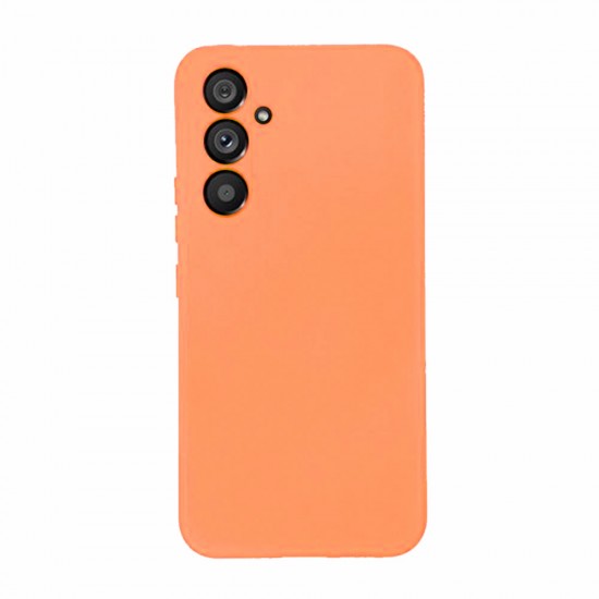 Capa Silicone Samsung Galaxy S24 Laranja Com Protetor De Câmera