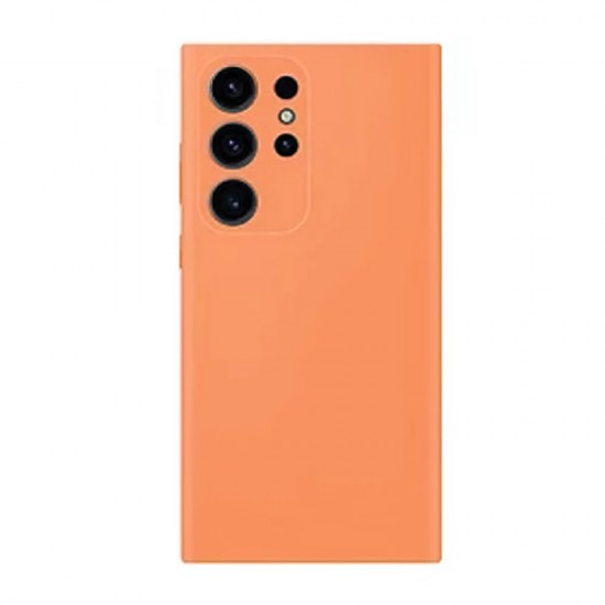 Funda De Silicona Samsung Galaxy S24 Ultra Naranja Con Protector De Cámara