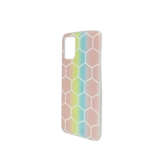 Capa Silicone Samsung Galaxy A02s Rosa Clara Hexagonal 1