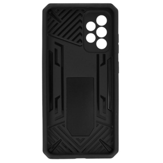 Capa Silicone Dura Anti-Choque Samsung Galaxy A53 5g/A536 Preto Com Protetor De Câmera E Kickstand