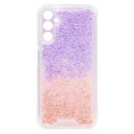 Samsung Galaxy A34 5G Lilac Pink Glitter Hard Anti-Shock Silicone Case With Camera Protector