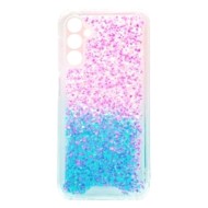 Samsung Galaxy A34 5G Pink Blue Glitter Hard Anti-Shock Silicone Case With Camera Protector