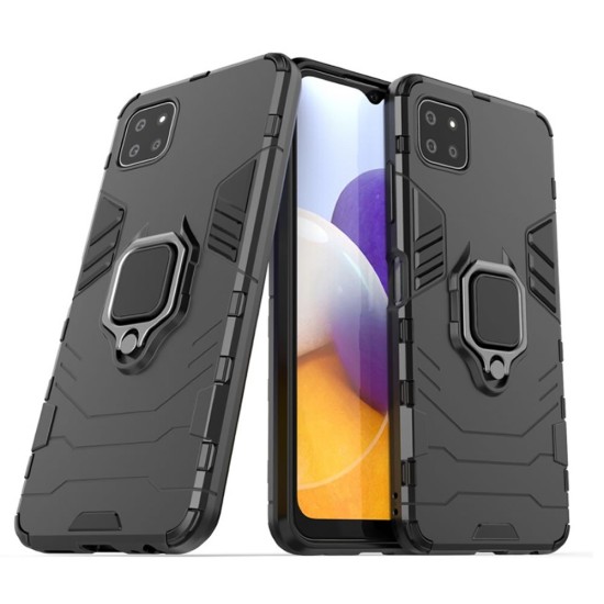 Samsung Galaxy A22 5g Black Anti-shock Armor Carbon Ring Armor Silicone Case