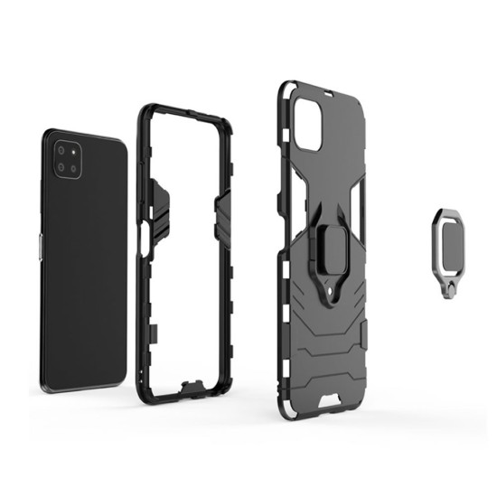 Samsung Galaxy A22 5g Black Anti-shock Armor Carbon Ring Armor Silicone Case