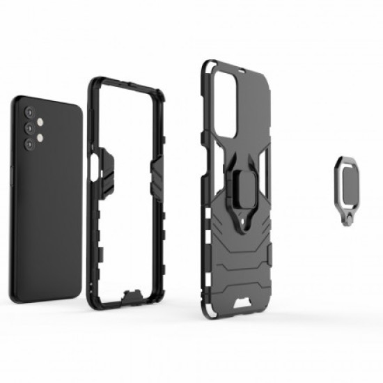 Capa Silicone Anti-Choque Armor Carbon Samsung Galaxy A23 4g/5g Preto Ring Armor