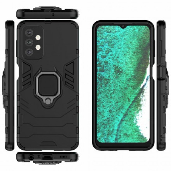 Funda De Silicona Antigolpes Armor Carbon Samsung Galaxy A23 4G/5G Negro Ring Armor