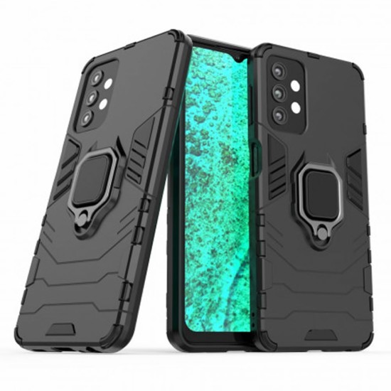 Funda De Silicona Antigolpes Armor Carbon Samsung Galaxy A23 4G/5G Negro Ring Armor