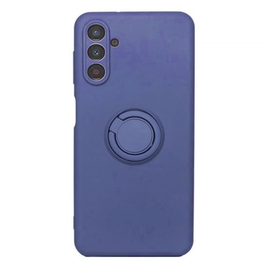 Samsung Galaxy A24 4G/A25 5G Blue With Camera Protector And Ring Holder Silicone Case