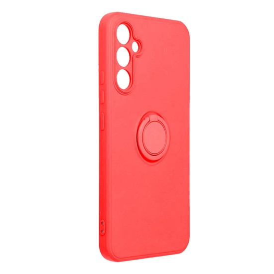 Funda De Silicona Samsung Galaxy A34 5G Roja Con Protector De Cámara Y Soporte De Anilla