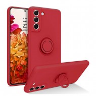 Samsung Galaxy A24 4G/A25 5G Red With Camera Protector And Ring Holder Silicone Case