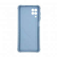 Capa Silicone Gel Bumper Samsung Galaxy A12 5g Azul Com Protetor De Câmera Holográfico