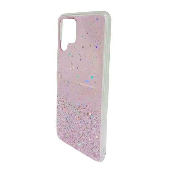 Capa Silicone Com Desenho Bling Glitter Samsung Galaxy A22 4g A225 Rosa