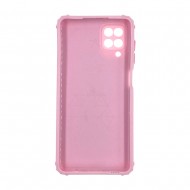 Capa Silicone Gel Bumper Samsung Galaxy A12 5g Rosa Com Protetor De Câmera Holográfico