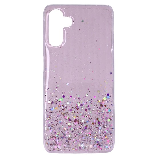 Funda De Silicona Samsung Galaxy A13 5G Con Dibujo Bling Glitter Rosa