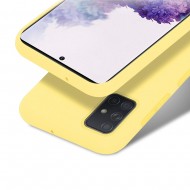 Funda De Gel De Silicona Samsung Galaxy A71 Amarillo Robusta