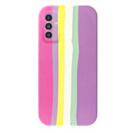 Capa Silicone Gel Samsung Galaxy A13 5g Lilás Arco-Iris Com Protetor De Câmera