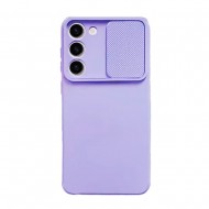 Samsung Galaxy S23 Lilac With Camera Protector And Sliding Window Silicone Gel Case