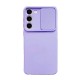 Funda De Gel De Silicona Samsung Galaxy S23 Lila Con Protector De Cámara Y Ventana Deslizante