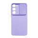 Funda De Gel De Silicona Samsung Galaxy S23 Lila Con Protector De Cámara Y Ventana Deslizante