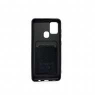 Samsung Galaxy A21S Black Silicone Gel Case Card Pocket