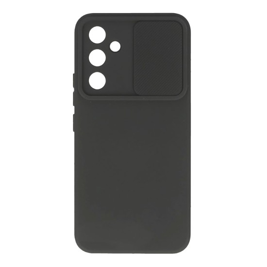 Capa Silicone Gel Samsung Galaxy A34 5g Preto Com Protetor De Câmera E Janela Deslizante