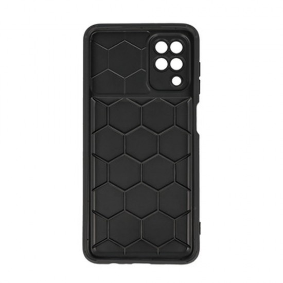 Funda De Gel De Silicona Samsung Galaxy A12 Negra Con Protector De Cámara