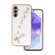 Funda De Silicona Gel Samsung Galaxy A14 4G/5G Blanco Con Protector De Cámara Y Tira De Mano Design 3