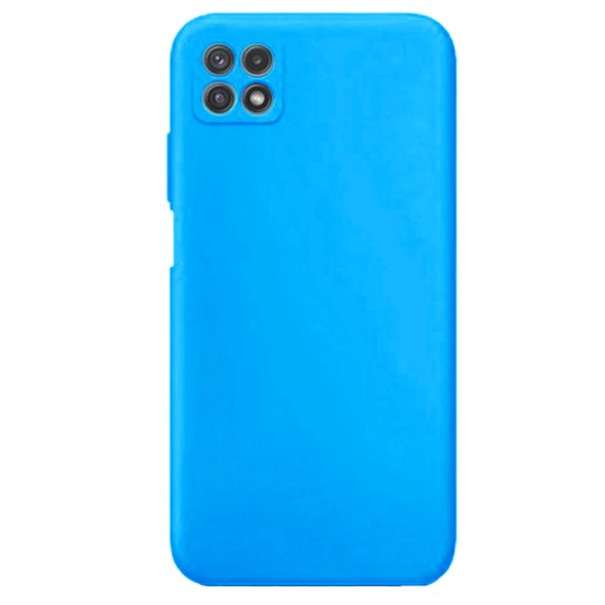 Funda De Gel De Silicona Samsung Galaxy A22 5G A226 Azul Robusta Con Protector De Cámara