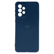 Funda De Gel De Silicona Samsung Galaxy A33 5G Azul Corazon Con Protector De Cámara