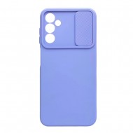 Capa Silicone Gel Samsung Galaxy A14 4g/5g Azul Claro Com Protetor De Câmera E Janela Deslizante