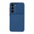 Funda De Gel De Silicona Samsung Galaxy S23 Azul Oscuro Con Protector De Cámara Y Ventana Deslizante