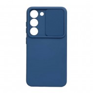 Samsung Galaxy S23 Dark Blue With Camera Protector And Sliding Window Silicone Gel Case