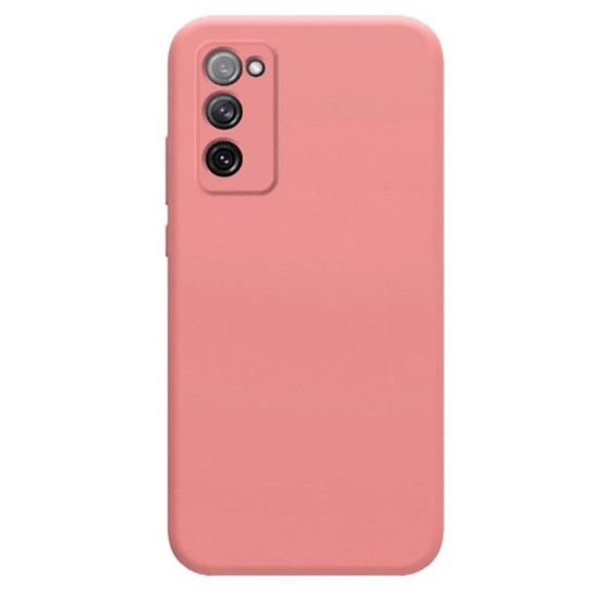 Funda De Silicona Robusta Samsung Galaxy S20 FE Rosa Con Protector De Cámara