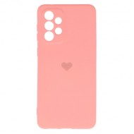 Funda De Gel De Silicona Samsung Galaxy A33 5G Rosa Corazon Con Protector De Cámara