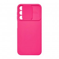 Funda De Gel De Silicona Samsung Galaxy A25 5G/A24 4G Rosa Con Protector De Cámara Y Ventana Deslizante