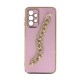 Samsung Galaxy A23 4G/5G Pink Silicone Gel Case With Camera Protector And Chain Design 4